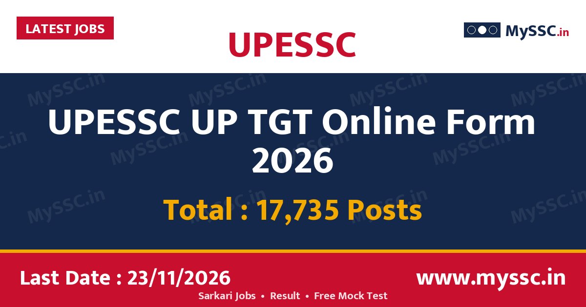 UPESSC UP TGT Online Form 2026 (17,735 Posts)